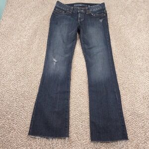 Guess Jeans Size 29 Womens Daredevil Distressed Stretch Denim Dark Boot Raw Hem